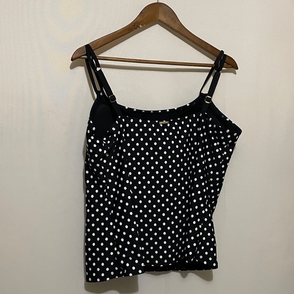 Sunsets Black and White Polka Dot Tankini Women's  SwimTop 40DD - Picture 3 of 9